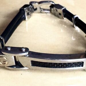 Dolce&Gabbana Men Black Leather Bangle Adjustable Luxury Stylish Italian Design